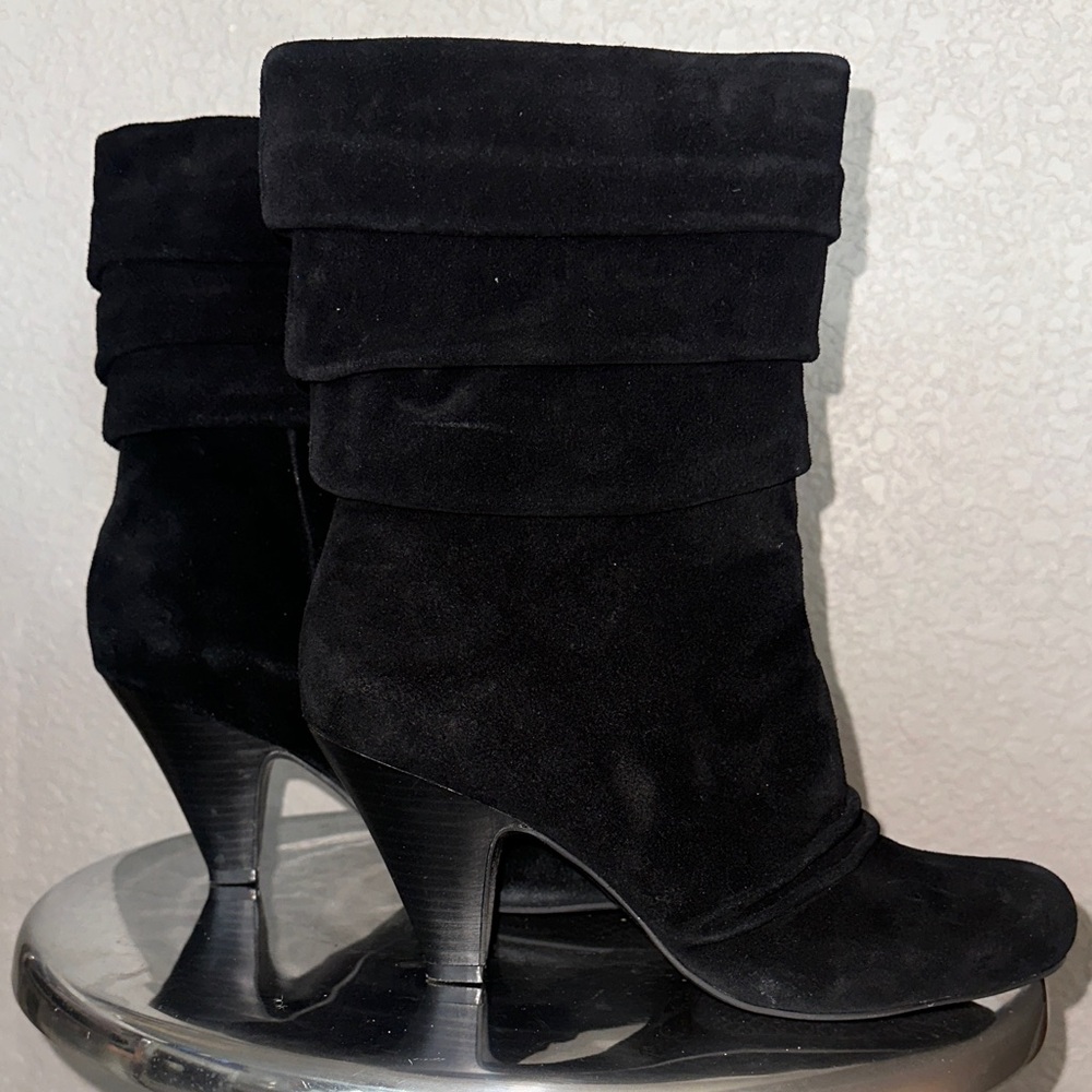 Jessica Simpson Black Suede Heeled Boots